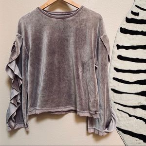 MUSTARD SEED brown cropped sweatshirt/top